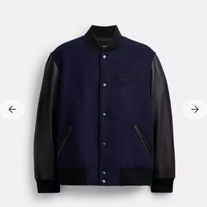 Coach Men's Varsity Jacket in Navy and Black